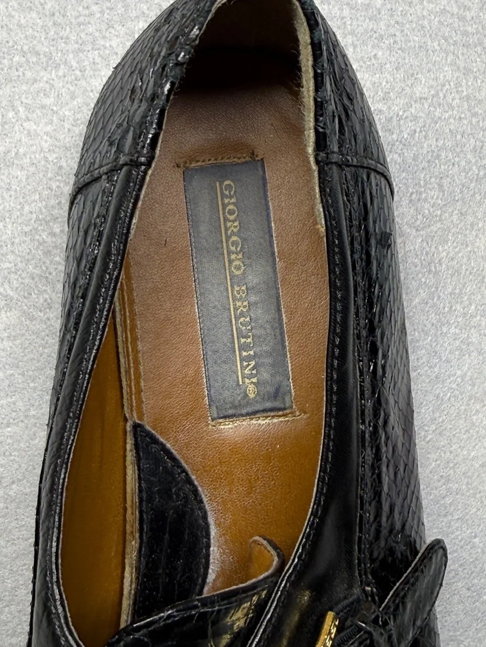 Giorgio Brutini Black Croc-Embossed Loafers Men's Shoe 12M